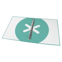 Carpeta antartik a4 forrada 4 anillas 25 mm redondas color menta