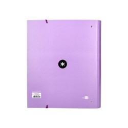 Carpeta con recambio antartik a4 cuadro 5mm forrada 4 anillas 40mm redondas con solapa color lavanda