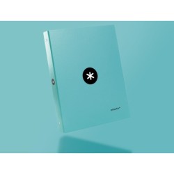 Carpeta antartik a4 forrada 4 anillas 25 mm redondas color menta