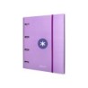 Carpeta con recambio antartik a4 cuadro 5mm forrada 4 anillas 40mm redondas con solapa color lavanda