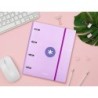 Carpeta con recambio antartik a4 cuadro 5mm forrada 4 anillas 40mm redondas con solapa color lavanda