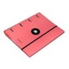 Carpeta con recambio antartik a4 cuadro 5mm forrada 4 anillas 40mm redondas con solapa color coral