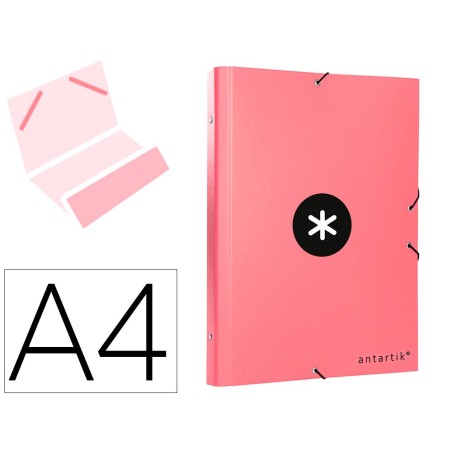 Carpeta antartik clasificadora a4 12 departamentos goma carton forrado color coral