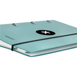 Carpeta con recambio antartik a4 cuadro 5mm forrada 4 anillas 40mm redondas con solapa color menta