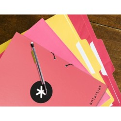 Carpeta antartik clasificadora a4 12 departamentos goma carton forrado color coral
