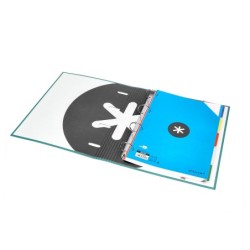 Carpeta con recambio antartik a4 cuadro 5mm forrada 4 anillas 40mm redondas con solapa color menta