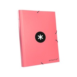 Carpeta antartik clasificadora a4 12 departamentos goma carton forrado color coral
