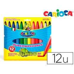 Rotulador carioca jumbo punta gruesa estuche de 12 colores surtidos