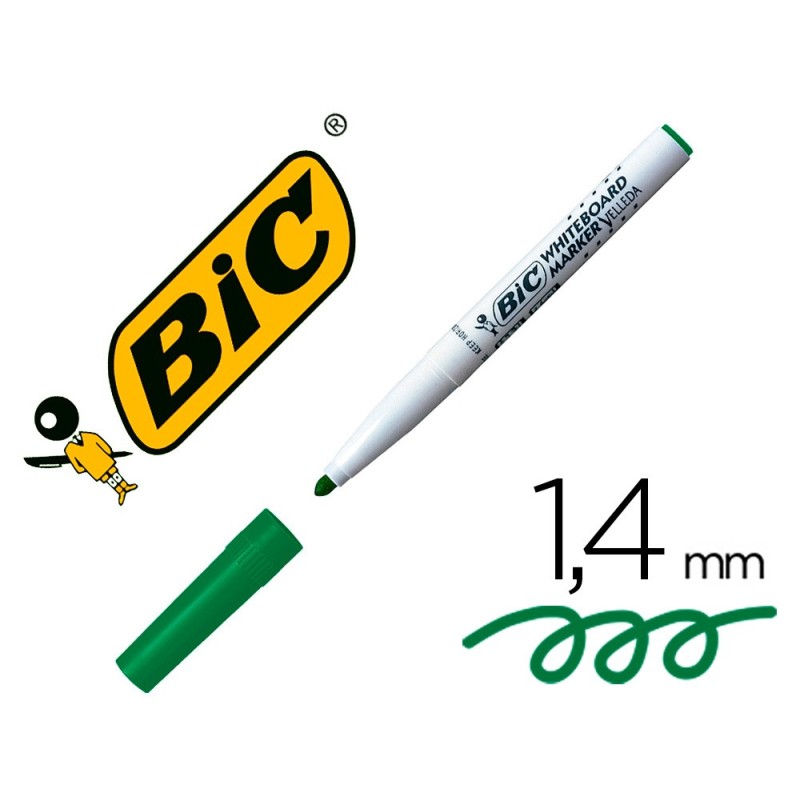 Rotulador bic velleda para pizarra verde punta redonda 1,4 mm Rotulador bic velleda para pizarra verde punta redonda 1,4 mm