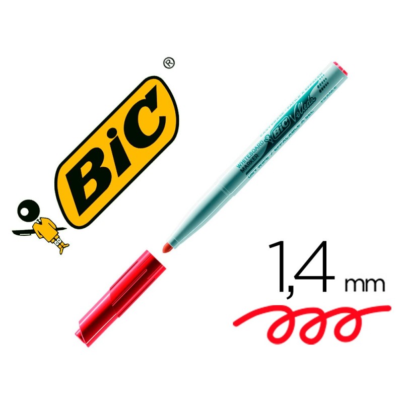 Rotulador bic velleda para pizarra rojo punta redonda 1,4 mm Rotulador bic velleda para pizarra rojo punta redonda 1,4 mm