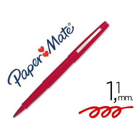 Rotulador paper mate flair original punta fibra rojo