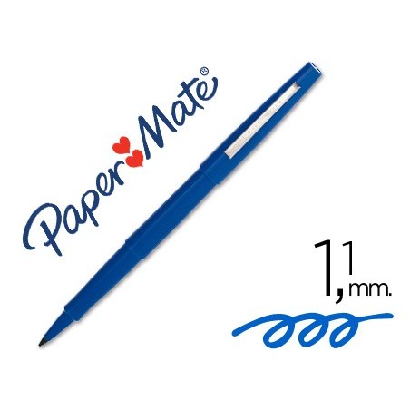 Rotulador paper mate flair original punta fibra azul