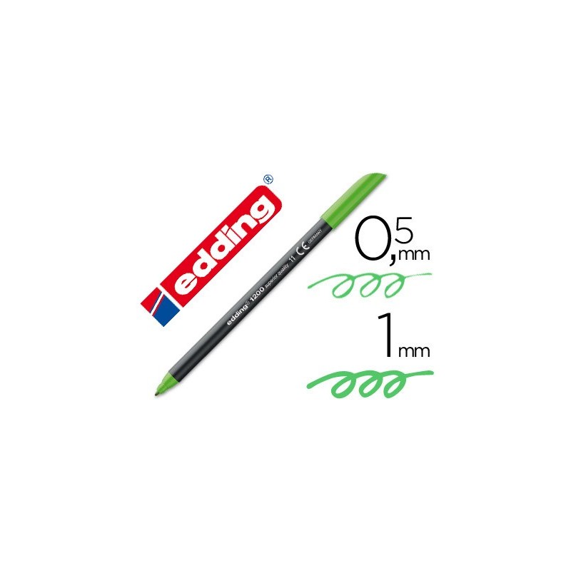 Rotulador edding punta fibra 1200 verde claro n.11 punta redonda 0.5 mm