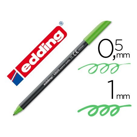 Rotulador edding punta fibra 1200 verde claro n.11 punta redonda 0.5 mm