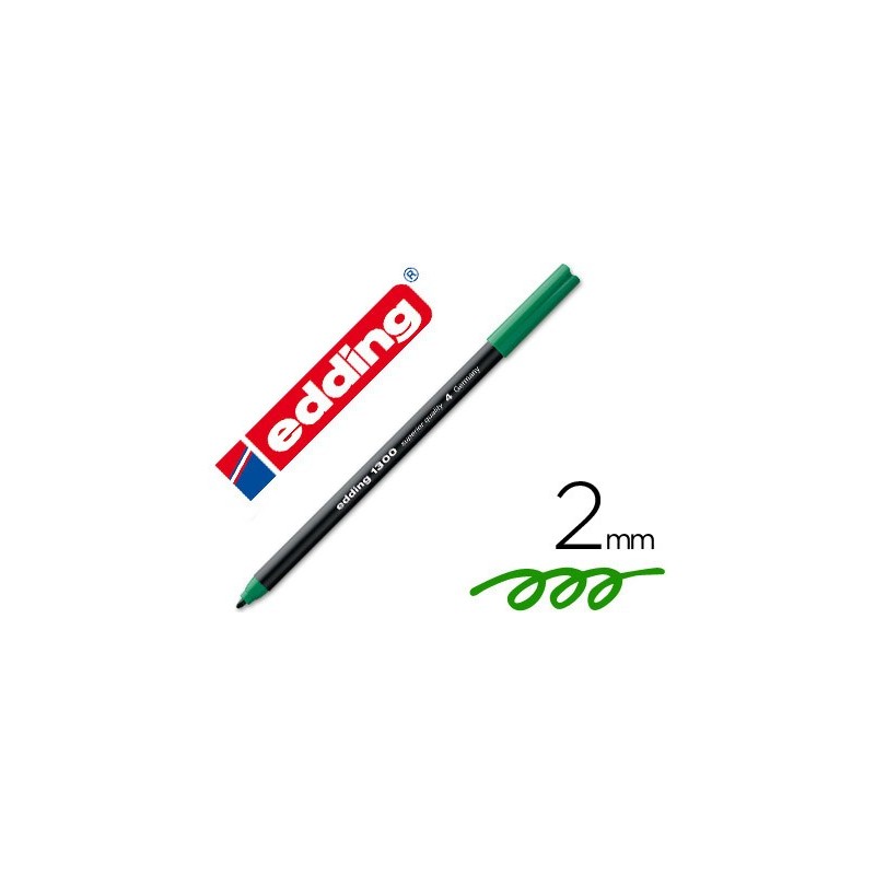 Rotulador edding punta fibra 1300 verde punta redonda 2 mm