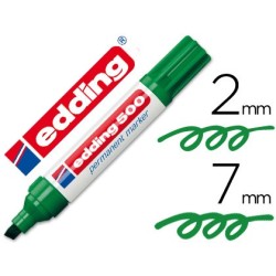 Rotulador edding marcador permanente 500 verde punta biselada 7 mm