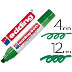 Rotulador edding marcador permanente 800 verde punta biselada 12 mm recargable