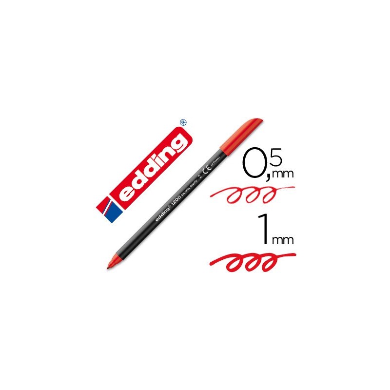 Rotulador edding punta fibra 1200 rojo n.2 punta redonda 0.5 mm