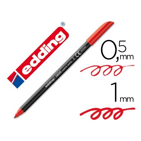Rotulador edding punta fibra 1200 rojo n.2 punta redonda 0.5 mm
