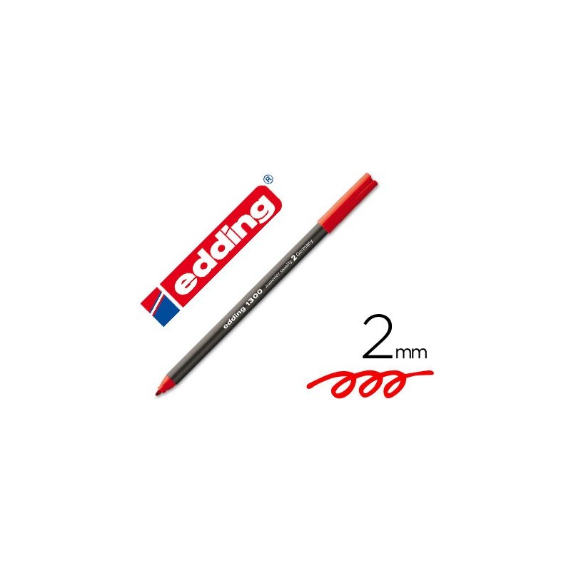 Rotulador edding punta fibra 1300 rojo punta redonda 2 mm