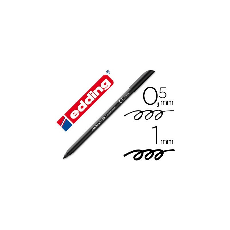 Rotulador edding punta fibra 1200 negro n.1 punta redonda 0.5 mm