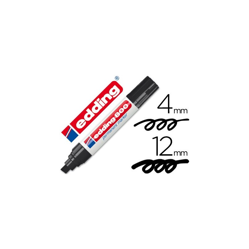 Rotulador edding marcador permanente 800 negro punta biselada 12 mm