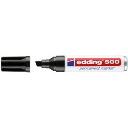 Rotulador edding marcador permanente 500 negro punta biselada 7 mm recargable