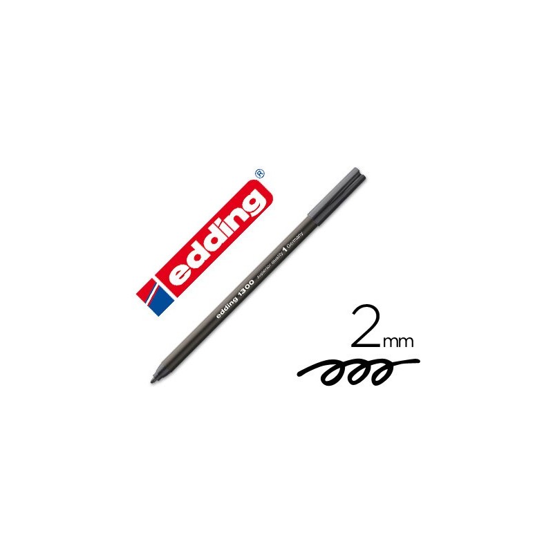 Rotulador edding punta fibra 1300 negro punta redonda 2 mm