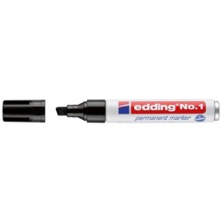 Rotulador edding marcador permanente 1 negro punta biselada 5 mm recargable
