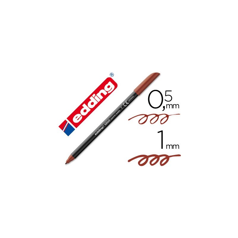 Rotulador edding punta fibra 1200 marron n.7 punta redonda 0.5 mm