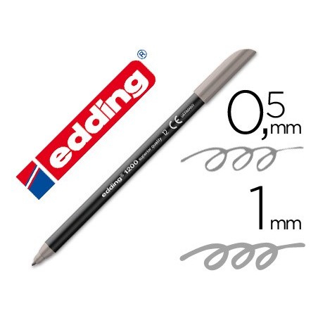 Rotulador edding punta fibra 1200 gris n.12 punta redonda 0.5 mm