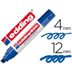 Rotulador edding marcador permanente 800 azul punta biselada 12 mm