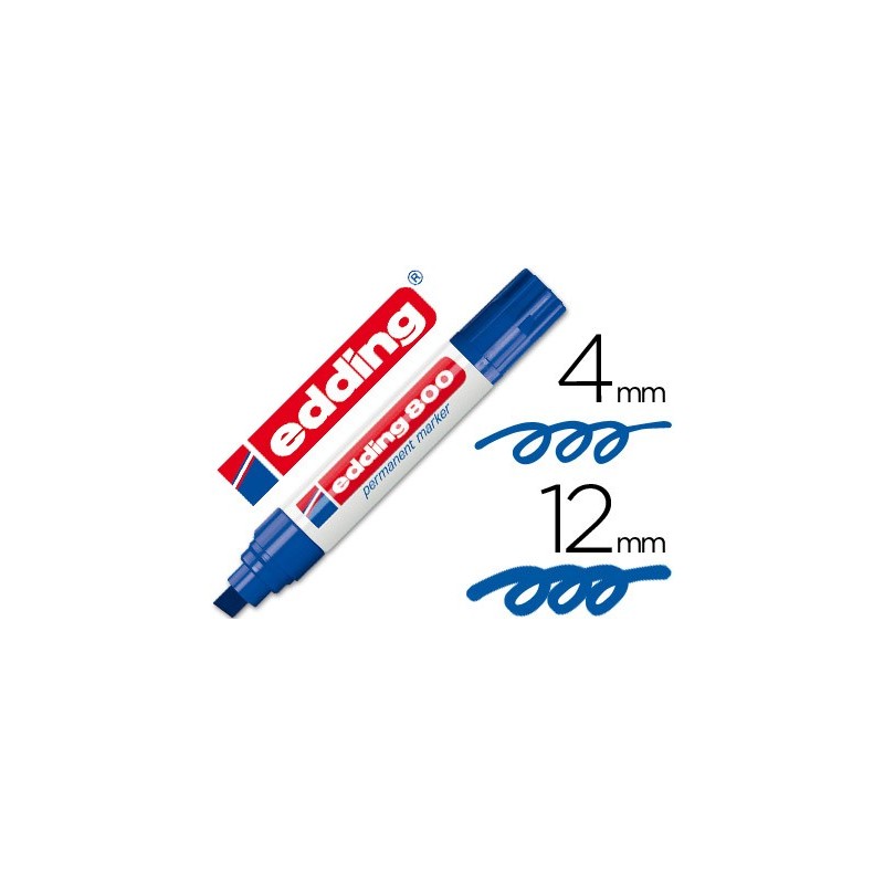 Rotulador edding marcador permanente 800 azul punta biselada 12 mm