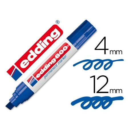 Rotulador edding marcador permanente 800 azul punta biselada 12 mm
