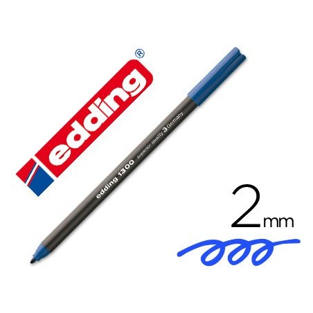 Rotulador edding punta fibra 1300 azul punta redonda 2 mm