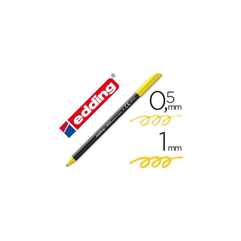 Rotulador edding punta fibra 1200 amarillo n.5 punta redonda 0.5 mm
