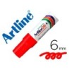 Rotulador artline marcador permanente ek-50 rojo -punta biselada 6 mm -papel metal y cristal