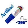 Rotulador artline marcador permanente ek-50 azul -punta biselada 6 mm -papel metal y cristal