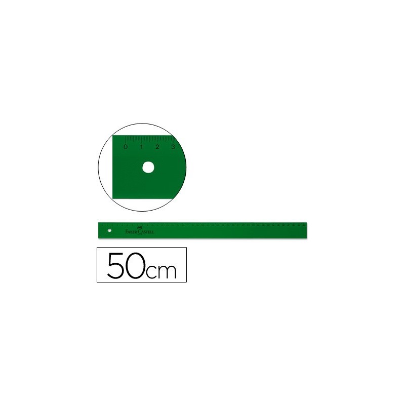 Regla faber castell 50 cm plastico verde
