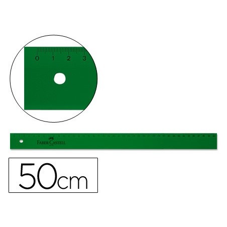 Regla faber castell 50 cm plastico verde