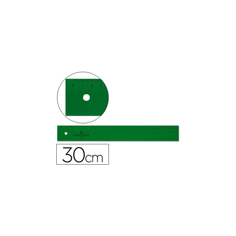 Regla faber castell 30 cm plastico verde