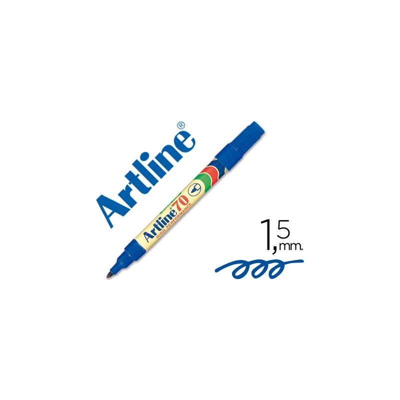 Rotulador artline marcador permanente ek-70 azul punta redonda 1.5 mm papel metal y cristal Rotulador artline marcador permanente ek-70 azul punta redonda 1.5 mm papel metal y cristal