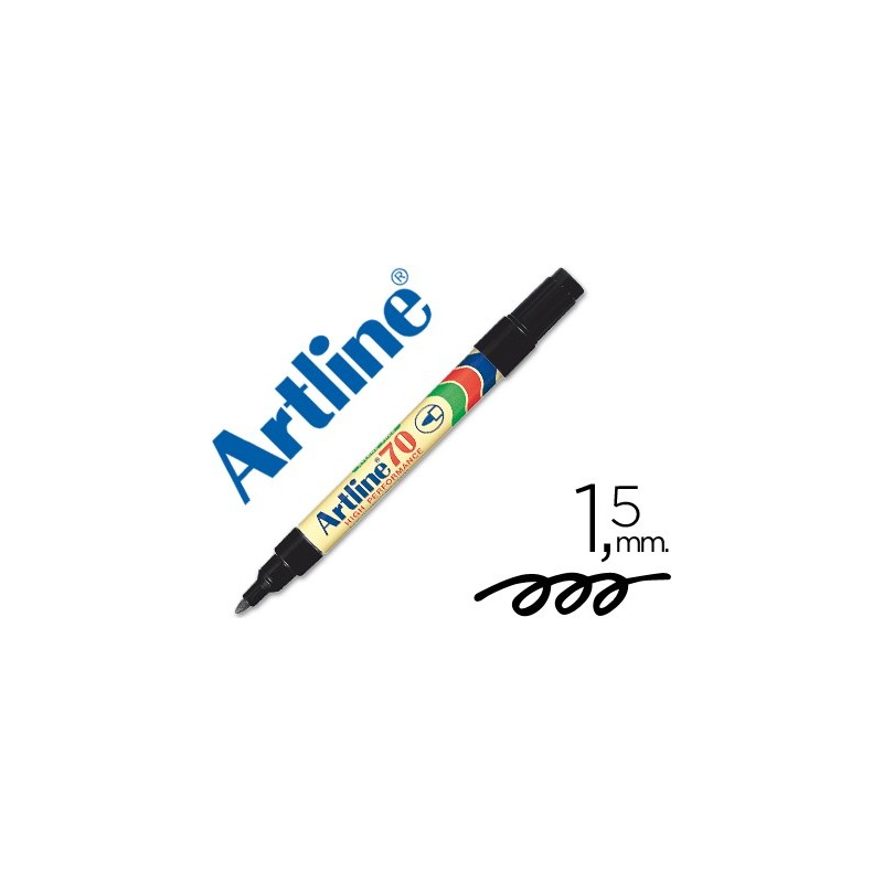 Rotulador artline marcador permanente ek-70 negro punta redonda 1.5 mm papel metal y cristal Rotulador artline marcador permanente ek-70 negro punta redonda 1.5 mm papel metal y cristal