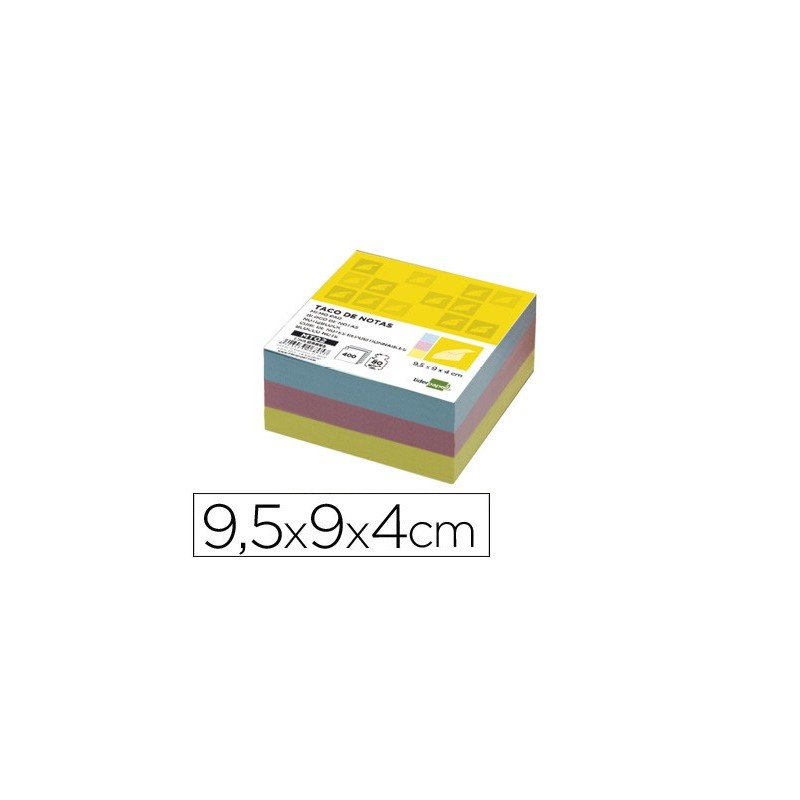 Recambio liderpapel multitaco colores 95x90x40 mm 80 gr