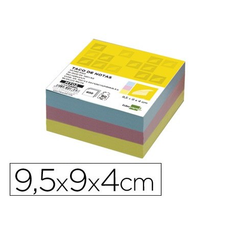 Recambio liderpapel multitaco colores 95x90x40 mm 80 gr