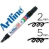 Rotulador artline marcador permanente ek-90 negro punta biselada 5 mm papel metal y cristal