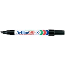 Rotulador artline marcador permanente ek-90 negro punta biselada 5 mm papel metal y cristal
