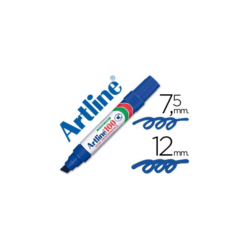 Rotulador artline marcador permanente 100 azul punta biselada Rotulador artline marcador permanente 100 azul punta biselada