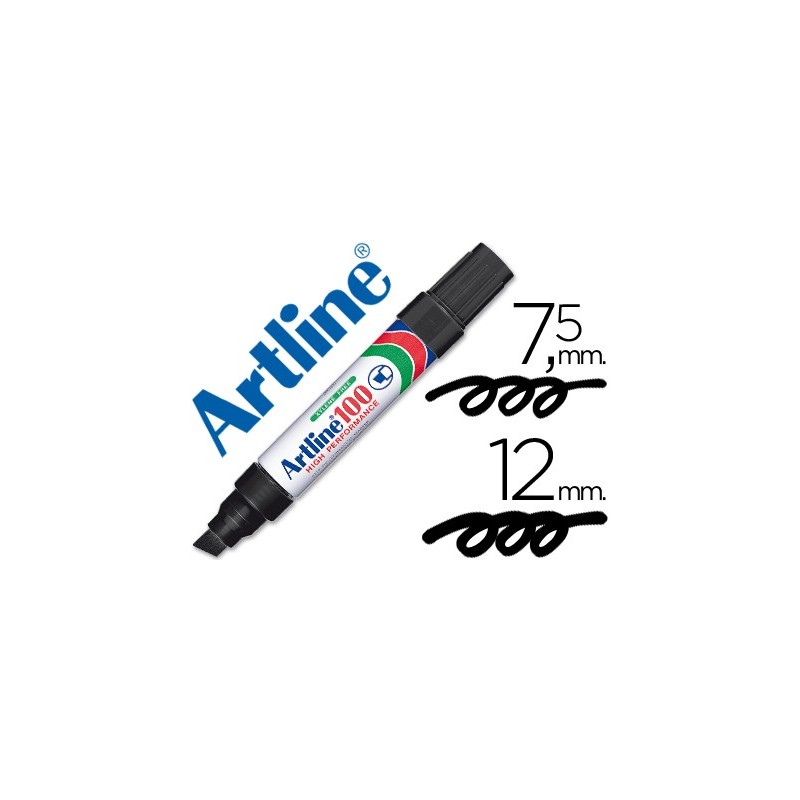 Rotulador artline marcador permanente 100 negro -punta biselada Rotulador artline marcador permanente 100 negro -punta biselada