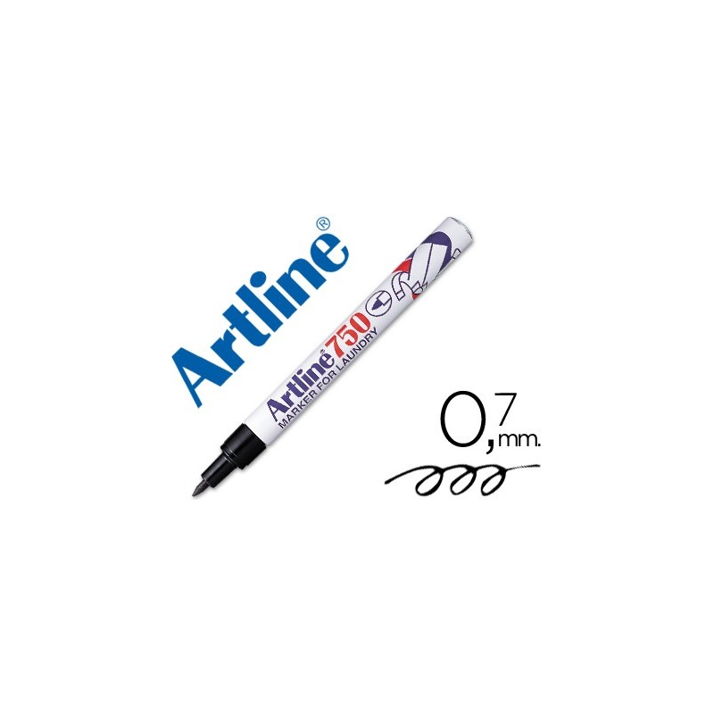 Rotulador artline marcador permanente lavable para textil ek-750 negro punta redonda 0,7 mm Rotulador artline marcador permanente lavable para textil ek-750 negro punta redonda 0,7 mm